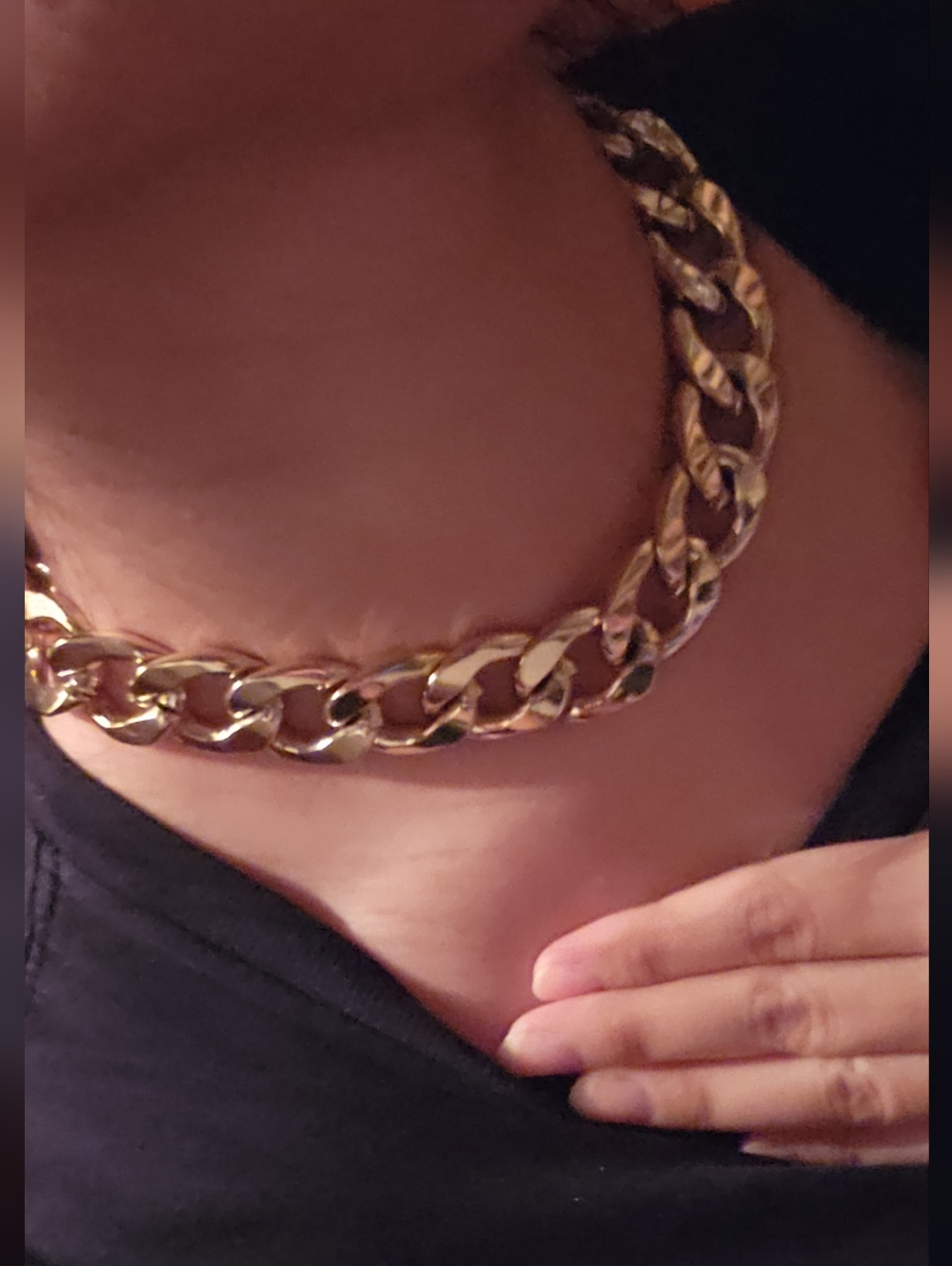 Vintage chunky gold chain choker